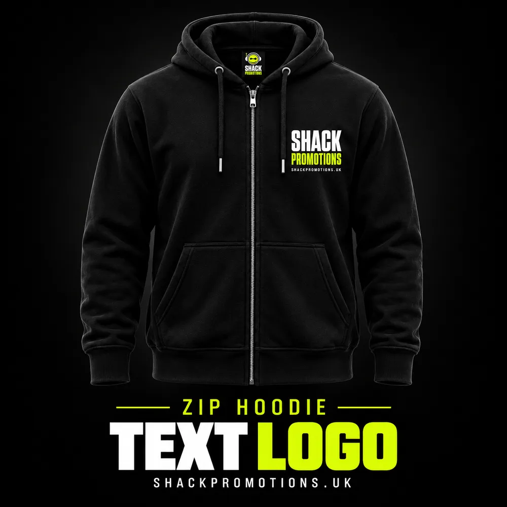 Text Logo Zip Hoodie